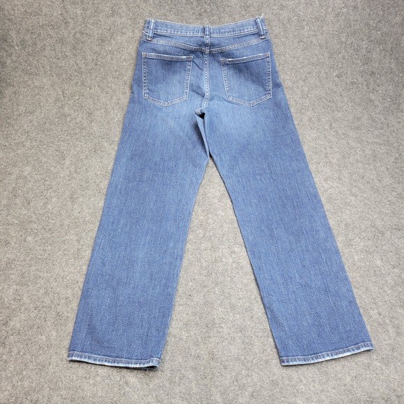 Uniqlo Jeans Womens 3 Blue Denim Distresd Single Stitch Flat Front Straight Leg - Picture 3 of 14